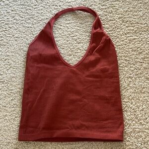 Out from Under Seamless Ribbed Halter Cami (Cropped)